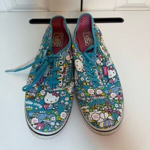 Vans Shoes for Women - Blue and Pink‎ Hello Kitty Design